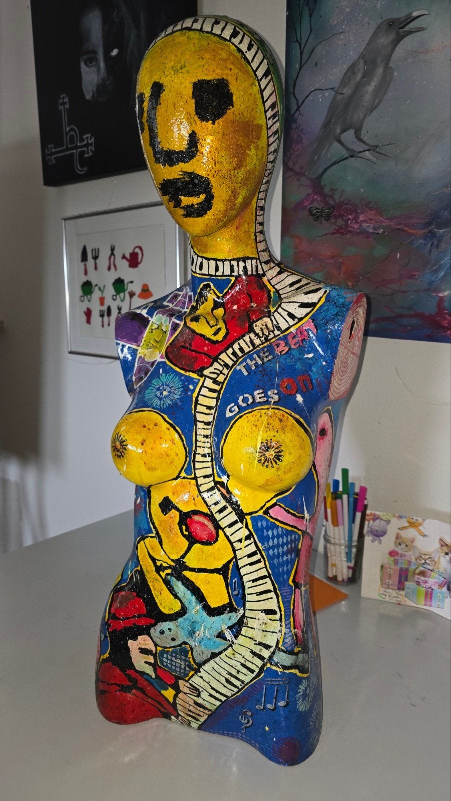 Beschilderde etalage pop, Herman Brood stijl, Antiek en Kunst, Ophalen of Verzenden