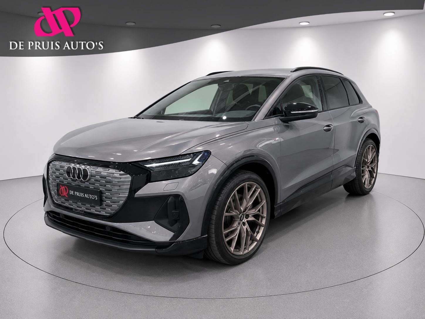 Audi Q4 e-tron 40 S line S edition Brons 77 kWh SOH95% Marti, Auto's, Dealer onderhouden, Achterwielaandrijving, Gebruikt, Zwart