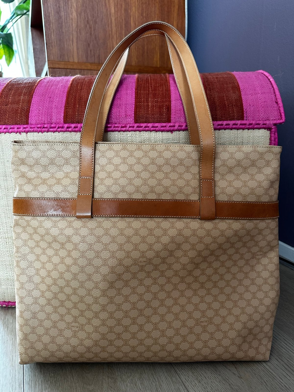 Celine Macadam Shopper Tas - Vintage Beige/Bruin, Verzenden, Gebruikt, Beige, Shopper
