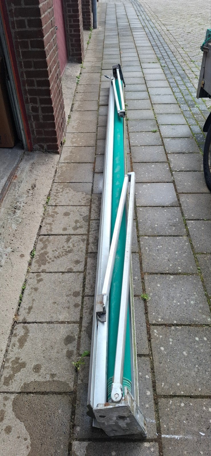 zonnescherm 4 meter - groen doek, Tuin en Terras, Gebruikt, Overige typen, Ophalen of Verzenden, 150 tot 300 cm