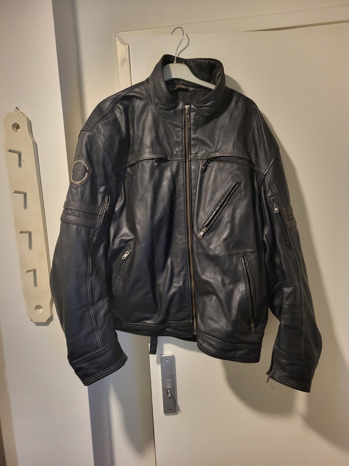 leren motorjas merk Evolution heren maat 62 XXL-XXXL, Ophalen of Verzenden, Zo goed als nieuw, Overige maten, Zwart