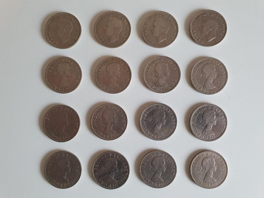 16 UK half crowns, Postzegels en Munten, Ophalen of Verzenden, Overige landen, Losse munt