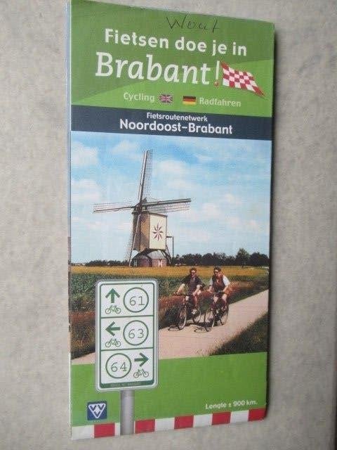 Plattegrond Fietsroutenetwerk Noordoost-Brabant, VVV, 2000 tot heden, Ophalen of Verzenden, Nederland