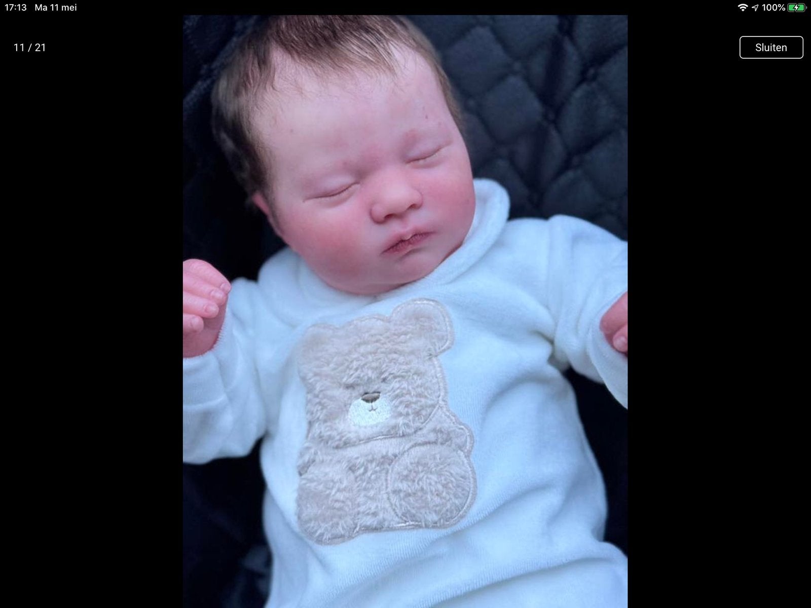 Realborn Laila Asleep te koop, levensecht!!, Ophalen of Verzenden, Zo goed als nieuw, Babypop, Levensecht of Reborn