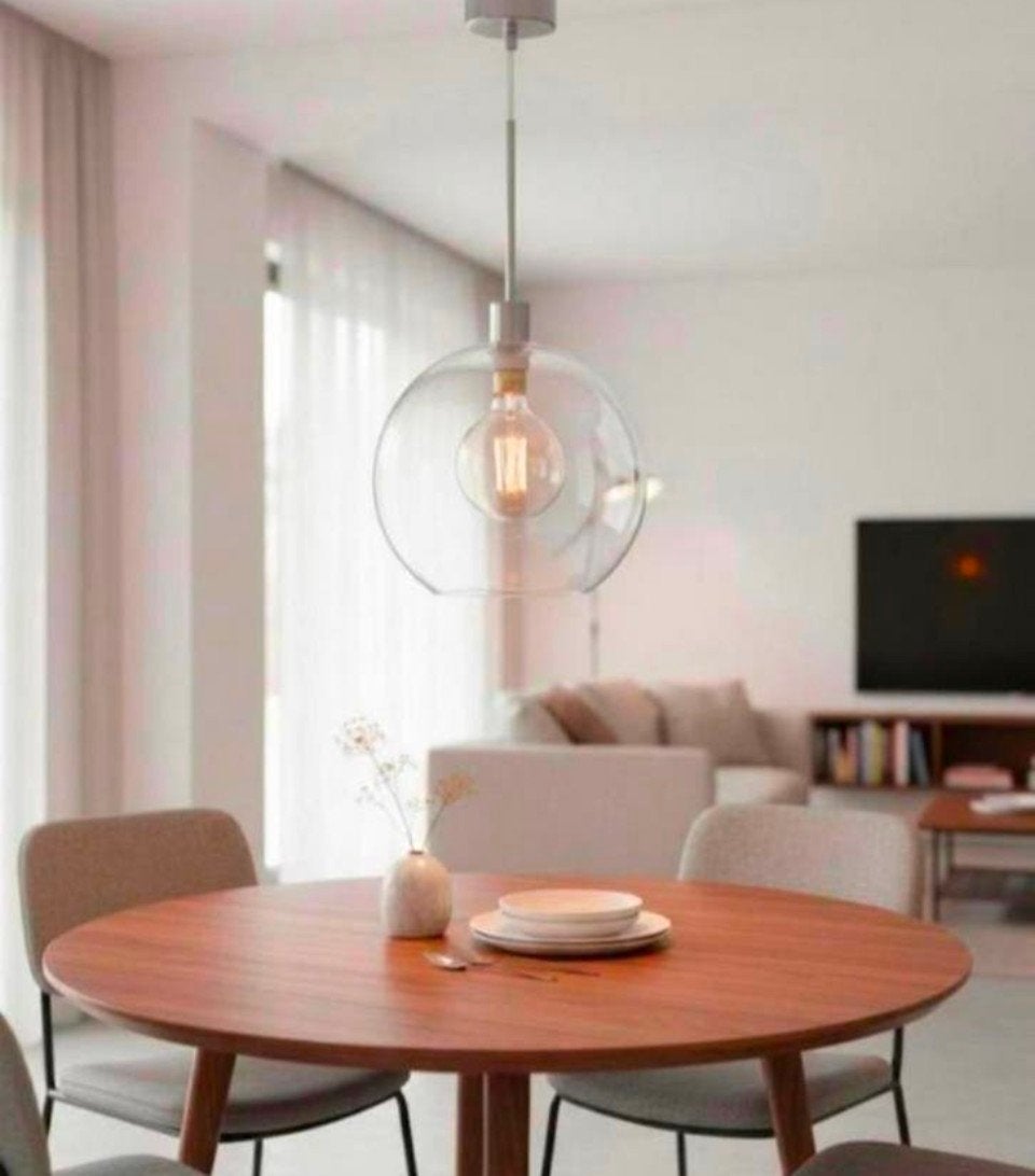 Ikea glazen bol lamp, Huis en Inrichting, Ophalen, Zo goed als nieuw, Glas, Minder dan 50 cm