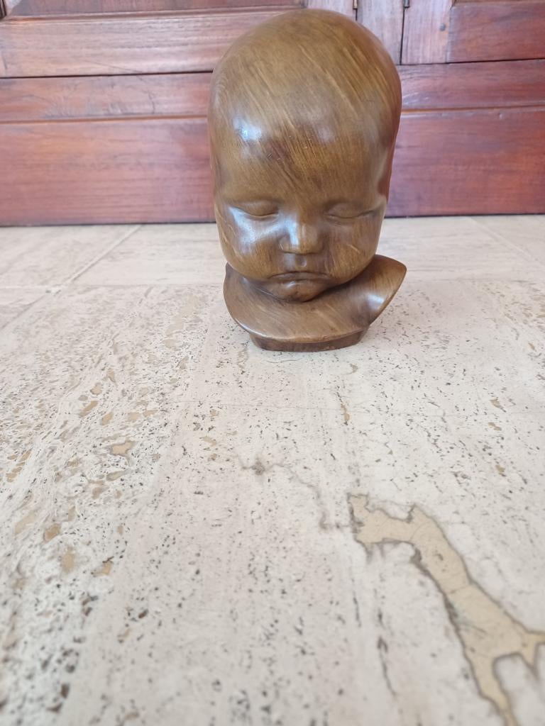Vintage babyhoofd buste - gemerkt Gebr.v.Paridon 521., Overige onderwerpen, Minder dan 20 cm, Buste, Ophalen of Verzenden