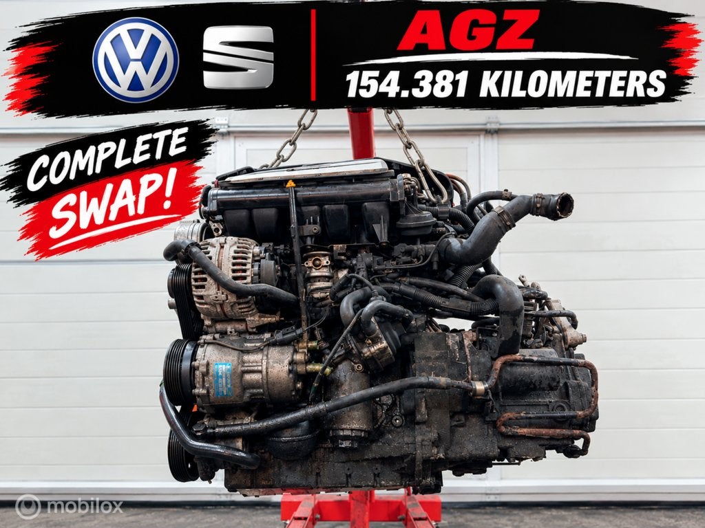 VW Golf Seat ('97-'04) 2.3 V5 GTI Compleet Motorblok | AGZ, Gebruikt, Volkswagen, Ophalen of Verzenden