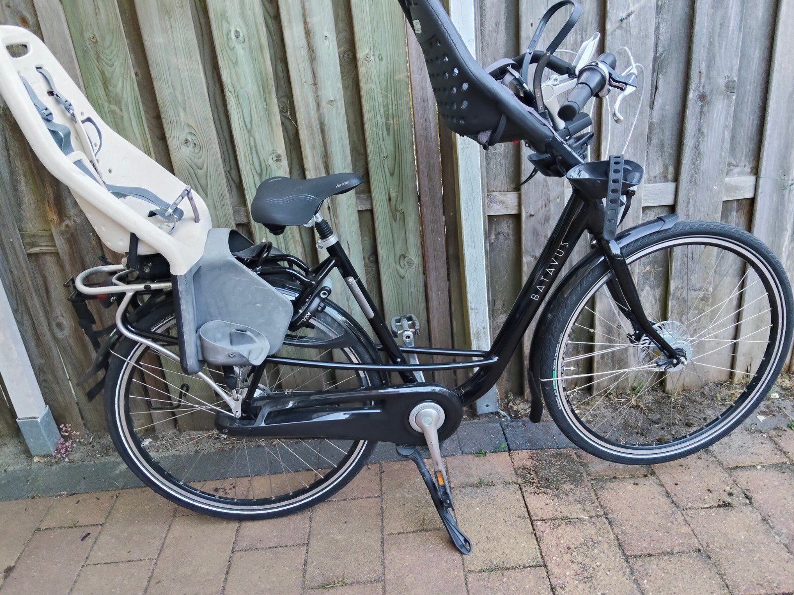 Batavus Mambo moederfiets met twee kinderzitjes, 2 zitjes, 53 tot 56 cm, Batavus, Ophalen of Verzenden