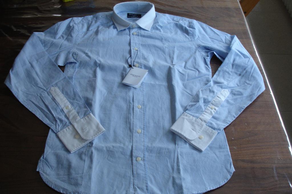 Hackett london overhemd blouse blauw-wit gestreept nieuw 170, Hackett london, Overhemd of Blouse, Nieuw, Ophalen of Verzenden