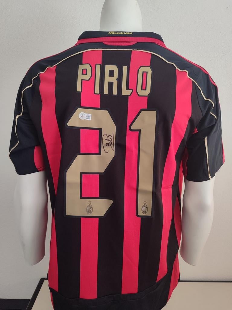 Andrea Pirlo gesigneerd AC Milan shirt met Beckett coa, Ophalen of Verzenden, Nieuw, Buitenlandse clubs, Shirt