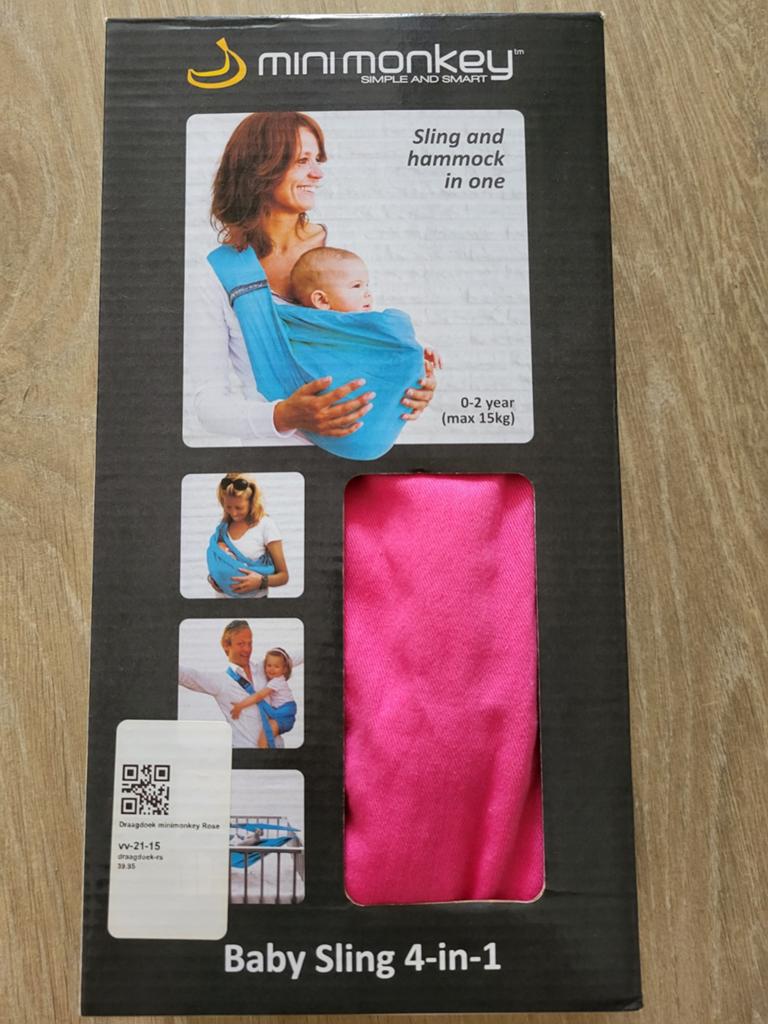 Minimonkey baby sling, Kinderen en Baby's, Babydragers en Draagdoeken, Ophalen of Verzenden, Zo goed als nieuw, Draagdoek, Overige merken