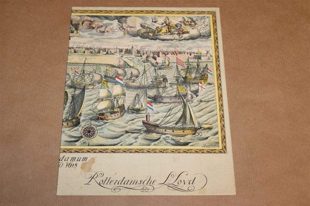 Oude menukaart - Rotterdamsche Lloyd - 1954, Ophalen of Verzenden, Zo goed als nieuw, Kaart, Foto of Prent