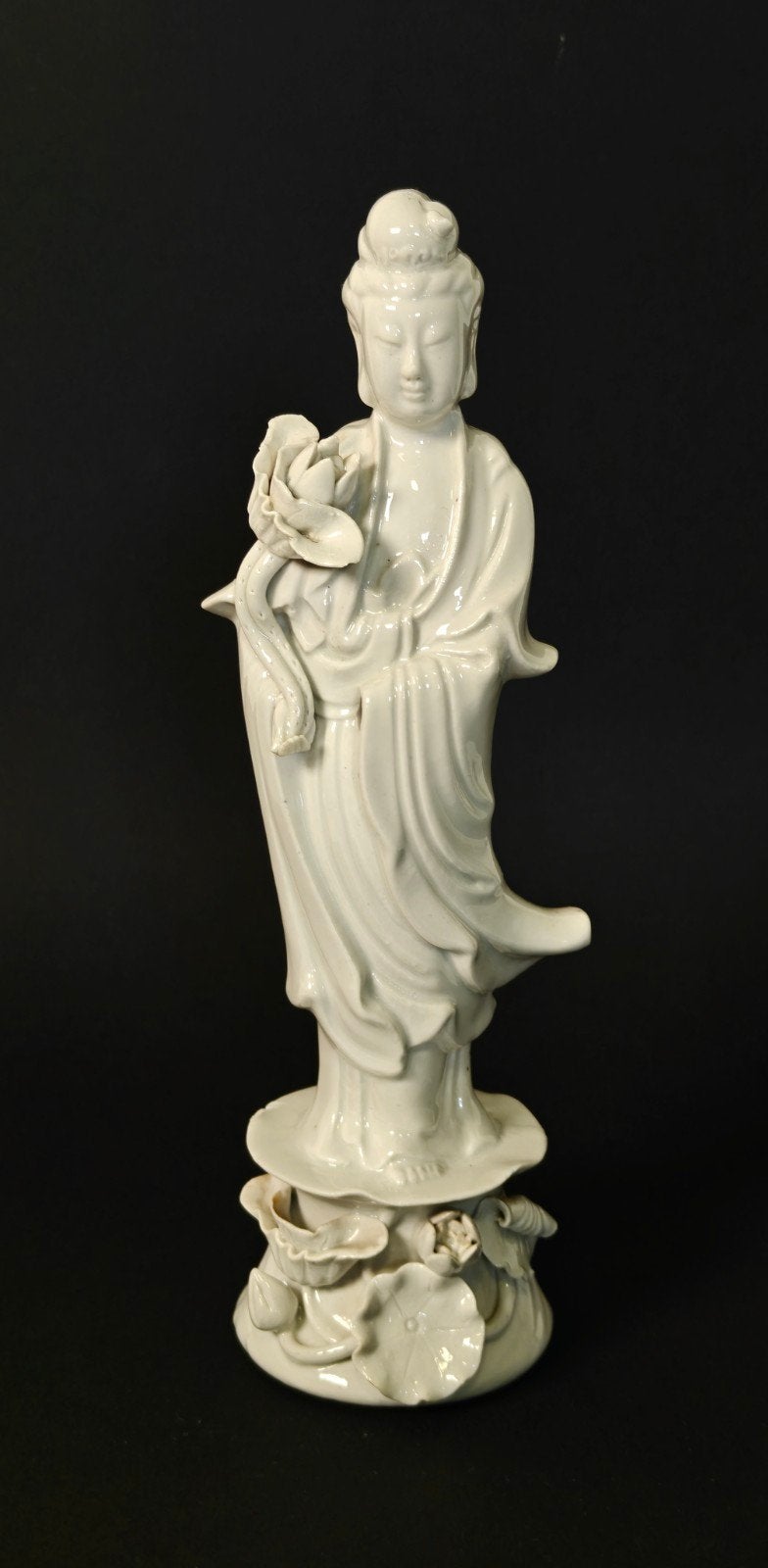 Antiek Guanyin, Blanc de Chine. Beeldje Qing dynastie, Ophalen of Verzenden