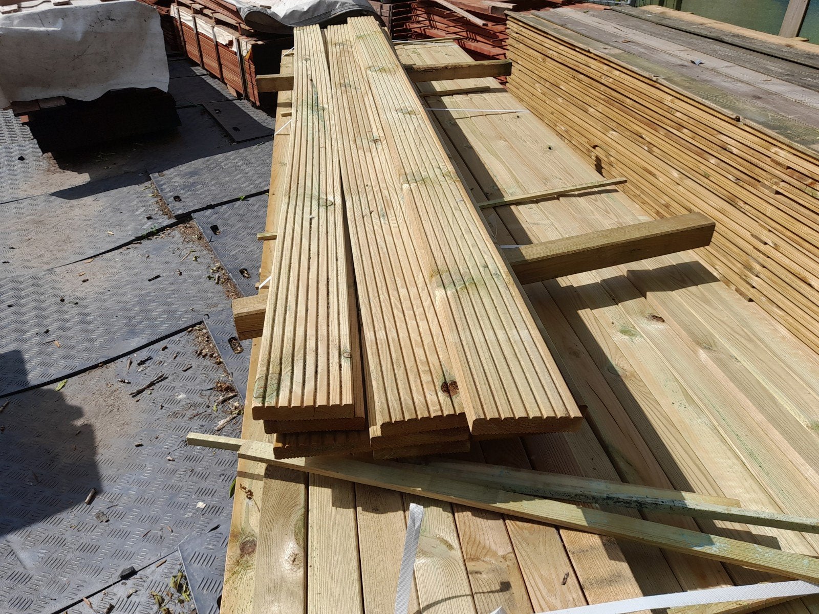 Grenen vlonderplanken 300 cm, B-keus, vlonderdelen, terras, Tuin en Terras, Terrasdelen en Vlonders, Ophalen, Nieuw, Hout