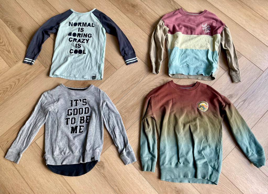 Jongens truien maat 116/ 122, 4 stuks, Kinderen en Baby's, Kinderkleding | Maat 122, Ophalen, Gebruikt, Jongen, Setje