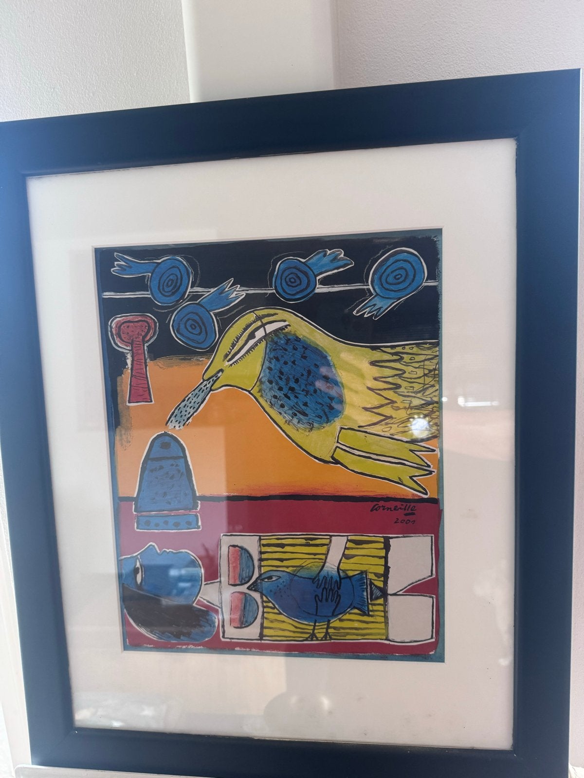 Corneille poster 2001 professioneel ingelijst, Huis en Inrichting, 50 – 75, Oorspronkelijke maker, Ophalen of Verzenden, Zo goed als nieuw