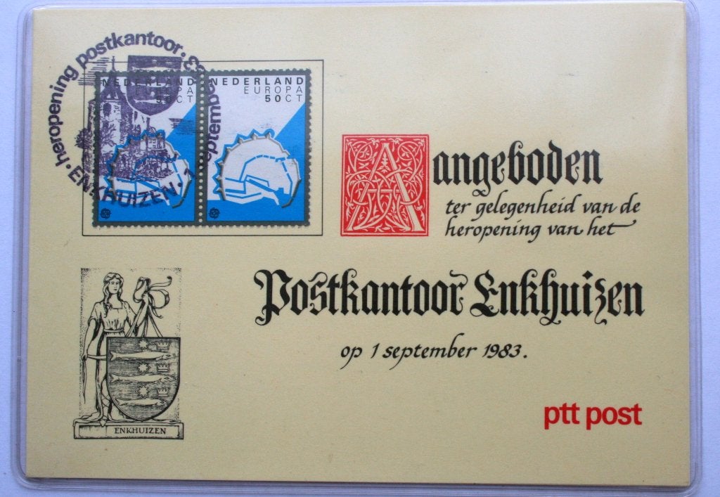 Enkhuizen, heropening postkantoor in 1983 (PTT Post), Ophalen of Verzenden, Overige typen