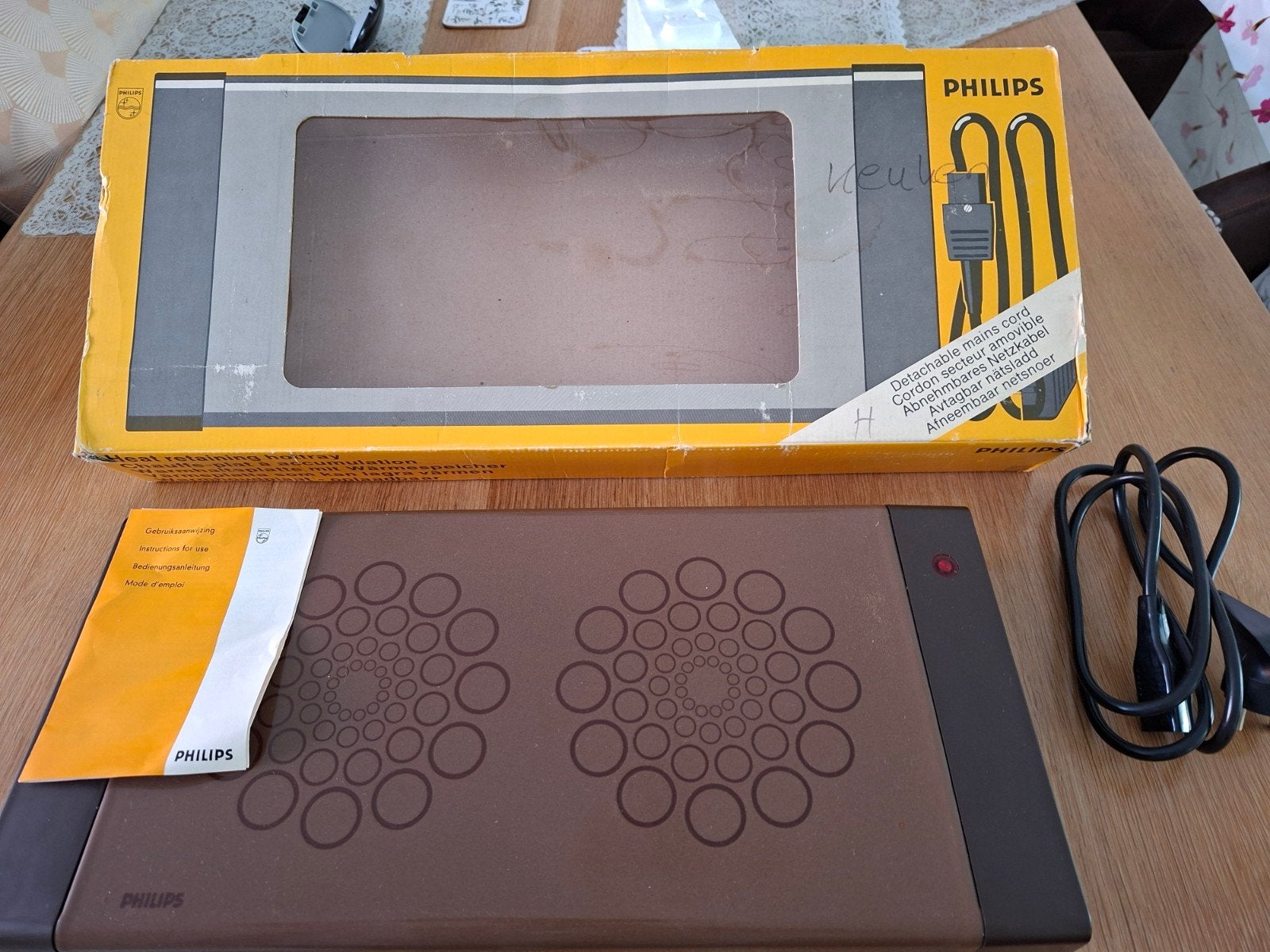 Retro Philips rechaud warmhoudplaat oplaadbaar, Ophalen of Verzenden, Zo goed als nieuw