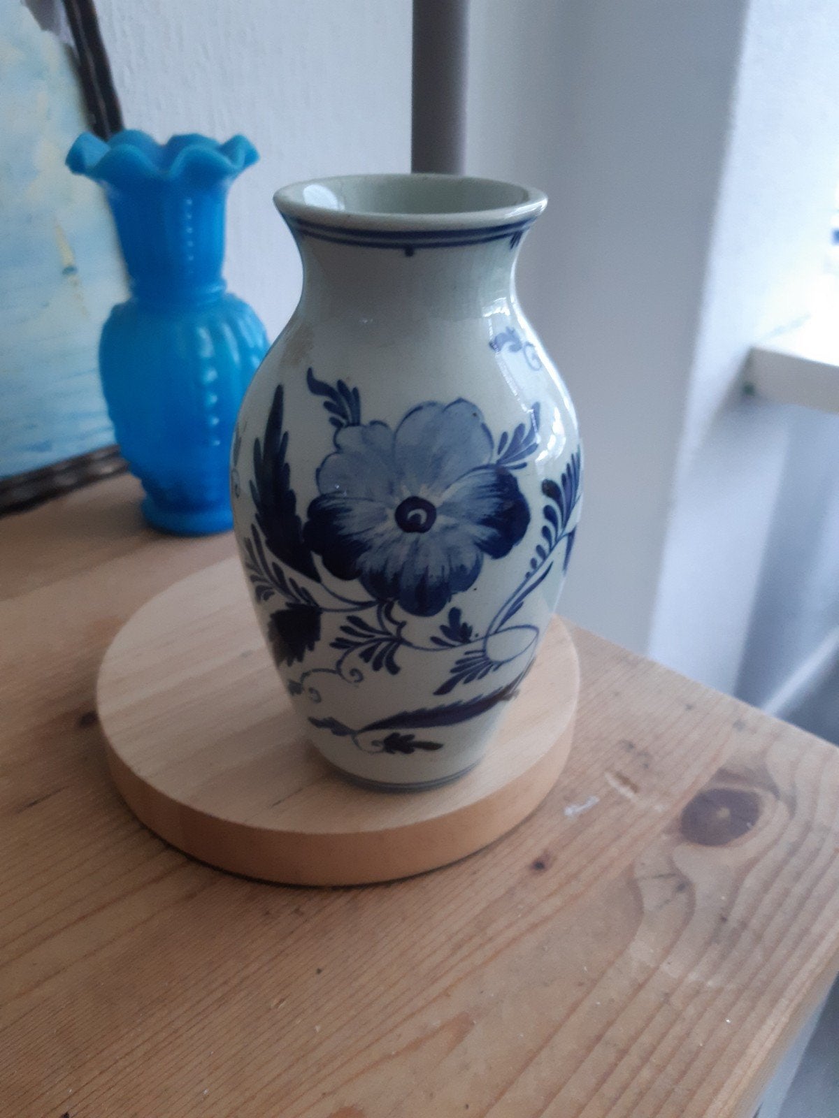 Set van 2 handgeschilderde Delfts Blauwe vazen, Ophalen of Verzenden