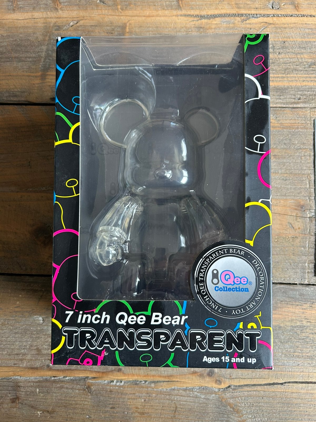 Te Koop NIEUWE 7 INCH QEE BEAR TRANSPARENT, Ophalen, Nieuw, Actiefiguur of Pop
