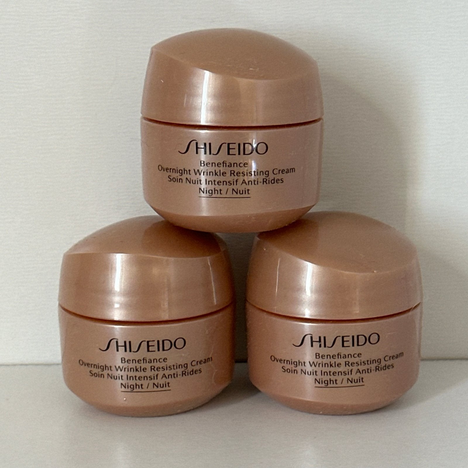 Shiseido Benefiance Overnight Wrinkle Resisting Cream 15 ml, Ophalen of Verzenden, Nieuw, Gehele gezicht, Verzorging
