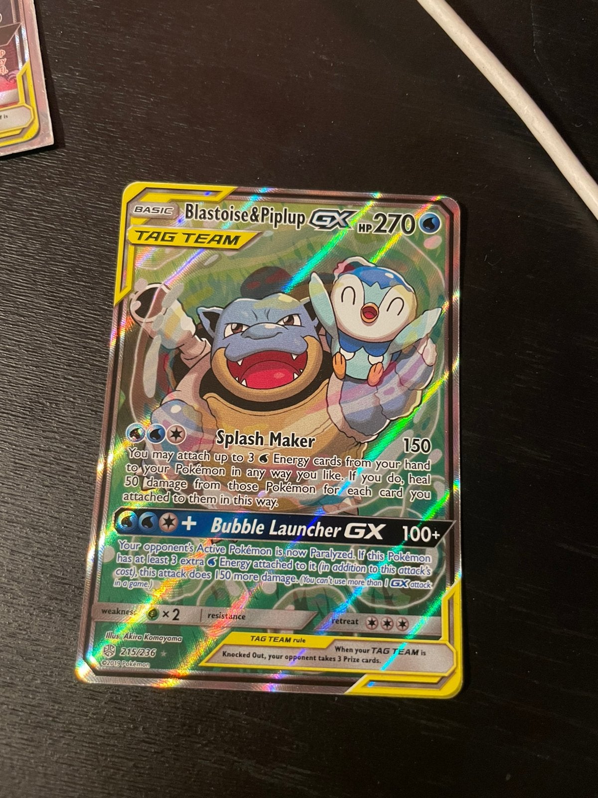 Tag team Blastoise&Piplup GX, Ophalen of Verzenden, Zo goed als nieuw