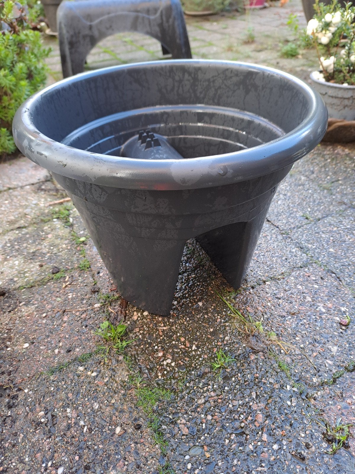 Grijze plantenbak voor balkon - gratis af te halen, Ophalen, Kunststof, Gebruikt, 40 cm of meer
