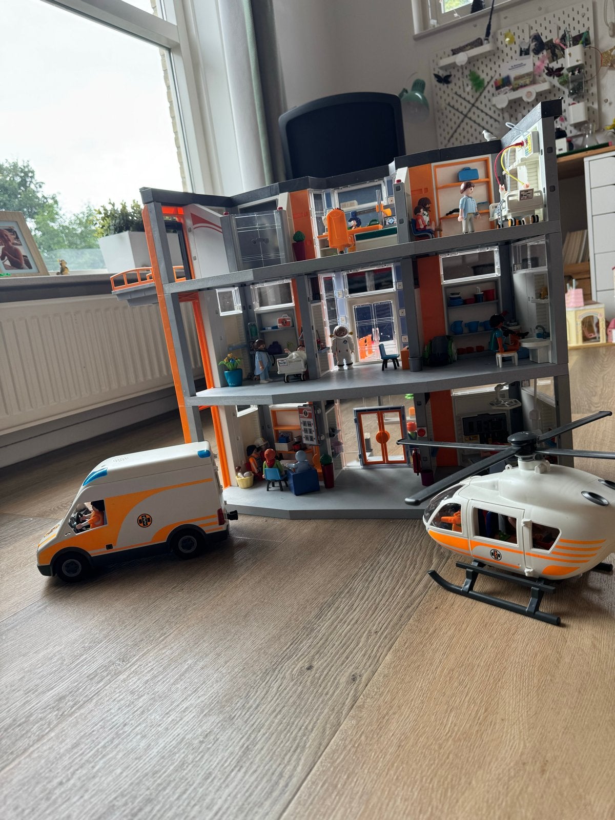Playmobil Ziekenhuis met Ambulance en Helikopter, Ophalen, Gebruikt, Jongen of Meisje