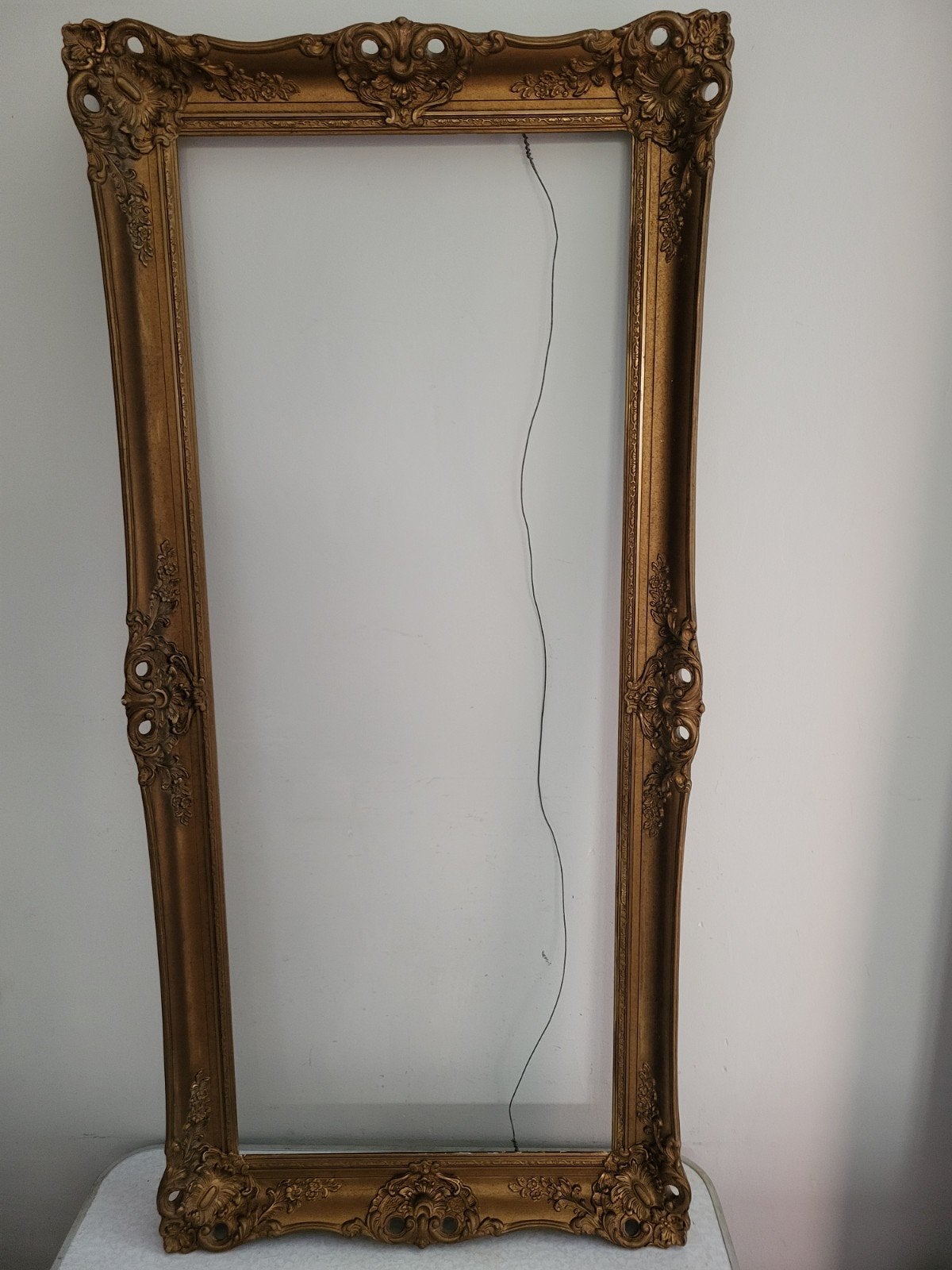 Extra grote Goud Gepatineerde Schilderijlijst - 124x60cm, Huis en Inrichting, Woonaccessoires | Lijsten, Ophalen