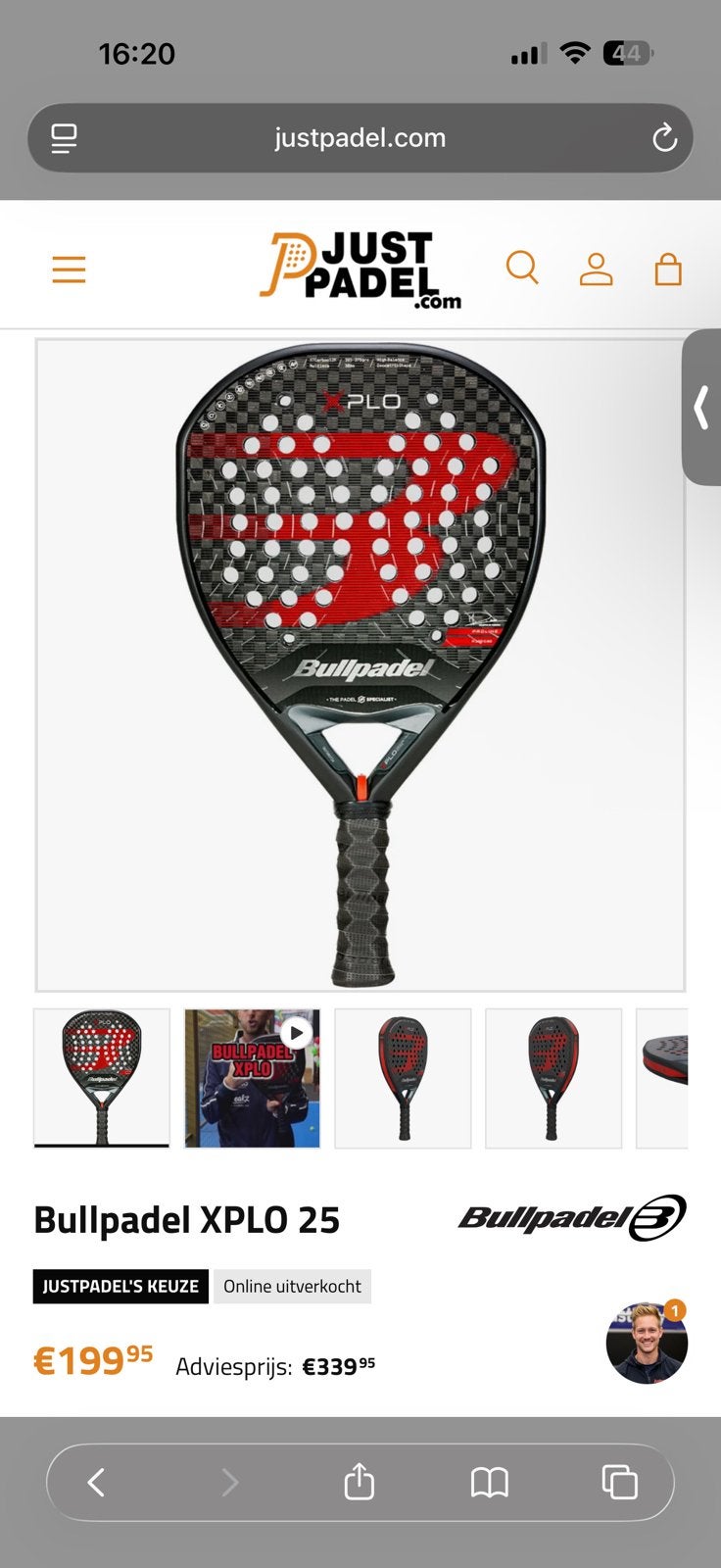 Bullpadel XPLO 25 Padelracket – 1x gebruikt, Sport en Fitness, Ophalen of Verzenden, Zo goed als nieuw