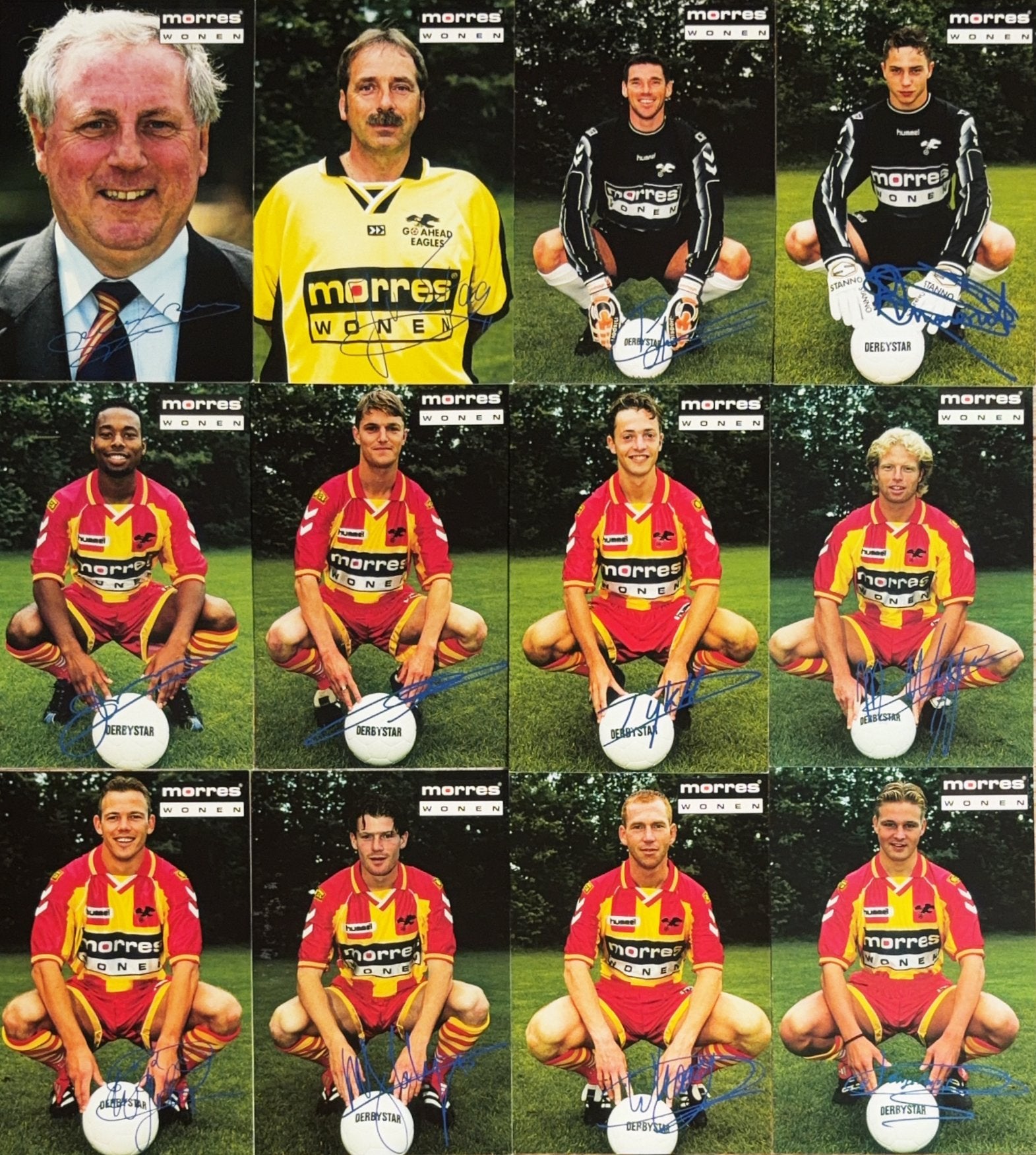 12 Spelerskaarten Go Ahead Eagles Deventer - seizoen 2000/01, Verzenden, Zo goed als nieuw, Feyenoord, Spelerskaart
