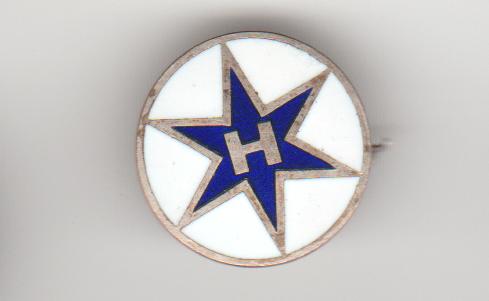 Henschel vintage broche in gave staat emaille, Verzenden, Zo goed als nieuw, Transport