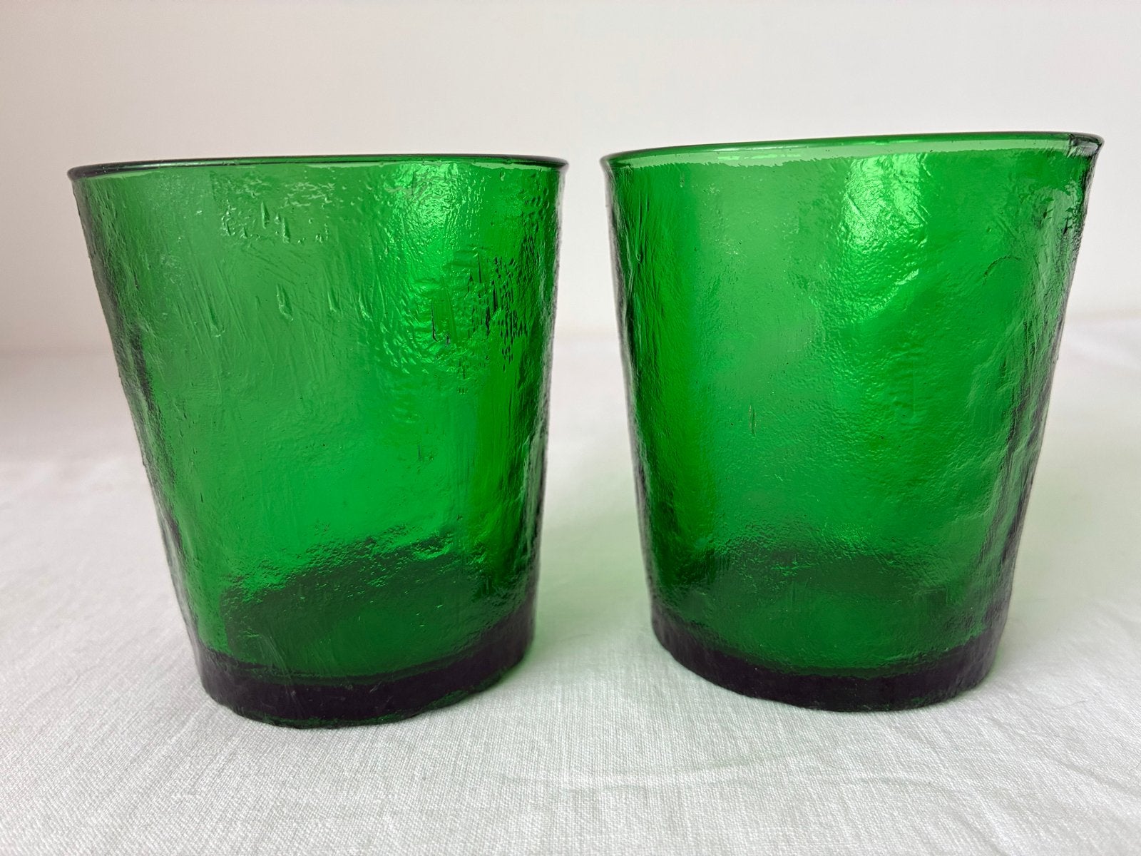 Set van 3 vintage groene glazen, Ophalen of Verzenden