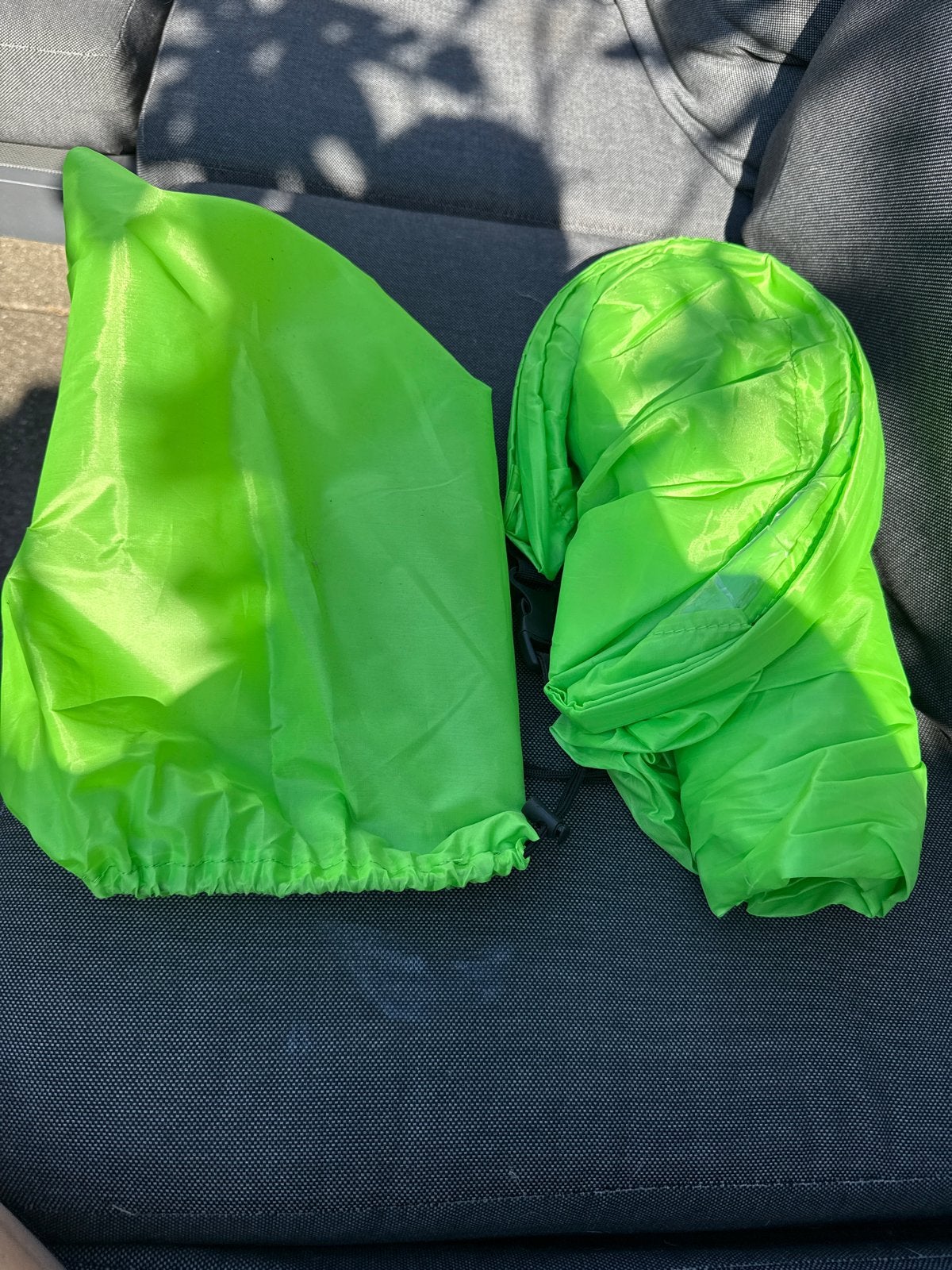 2x Groene opblaasbare zitzak / luie bank, Ophalen of Verzenden, Zo goed als nieuw, Tot en met 2