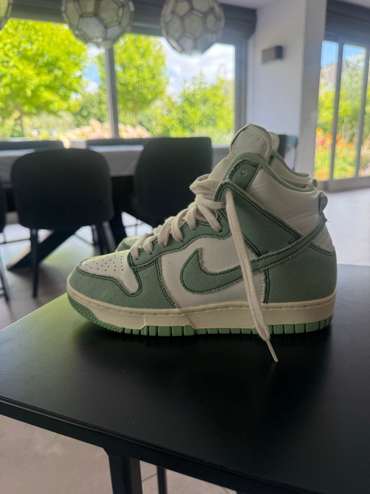 Nike Dunk High 'Washed Denim' - Zo goed als nieuw, Ophalen of Verzenden, Zo goed als nieuw, Groen, Sneakers of Gympen