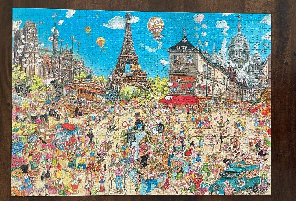 Vier puzzels 1000 stukjes, Ophalen of Verzenden, 500 t/m 1500 stukjes, Gebruikt, Legpuzzel