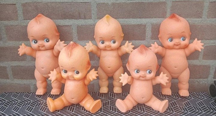 Set van 5 vintage Kewpie babypoppen 23cm en 20cm, Ophalen, Gebruikt, Pop