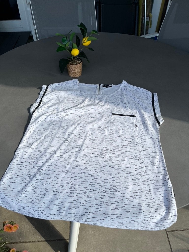 Zwart/wit Silvercreek blousje, maat 42, Silver Creek, Maat 42/44 (L), Zo goed als nieuw, Meerkleurig