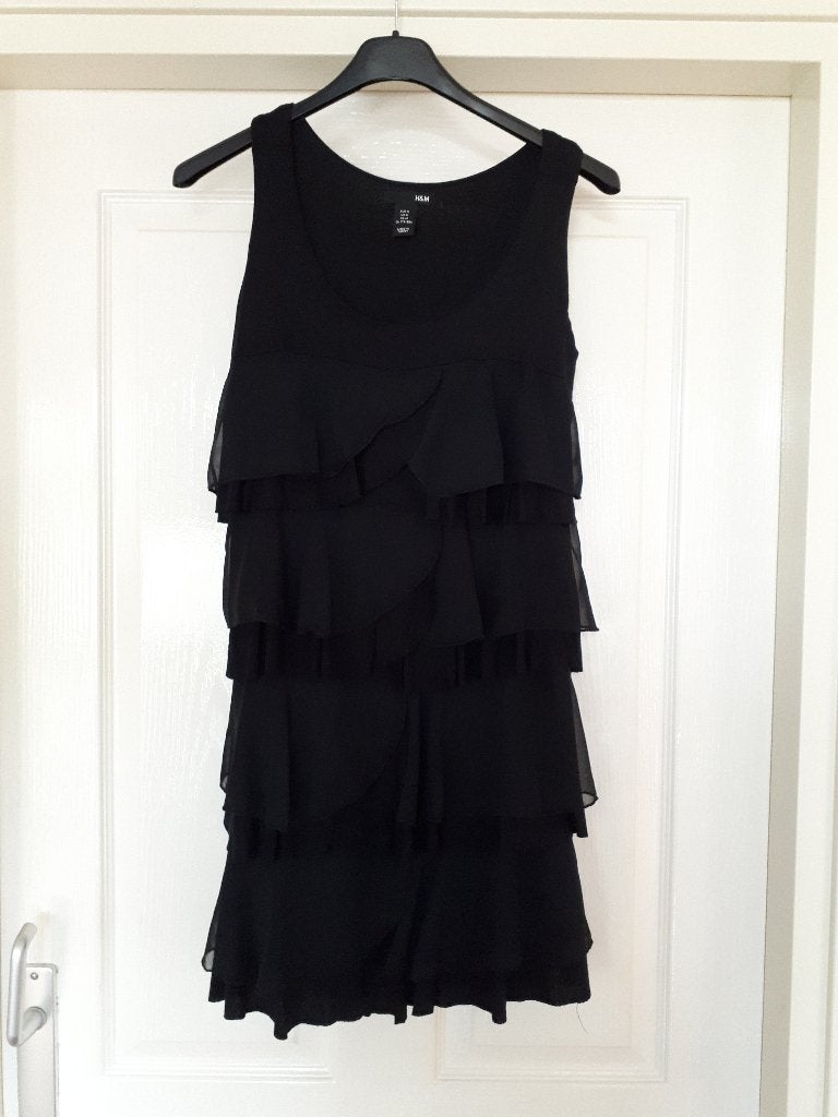 zwarte jurk, H&M, maat M, Maat 38/40 (M), H&M, Verzenden, Zwart