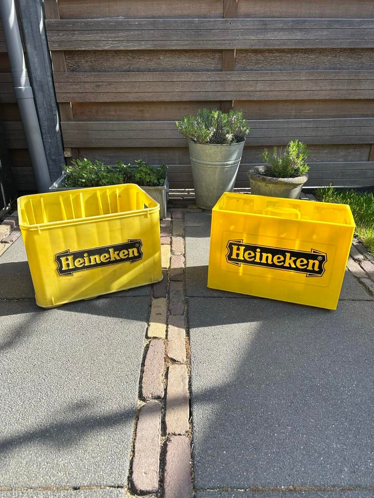 Oude Gele Heineken bierkratten, Ophalen, Gebruikt, Overige typen, Heineken