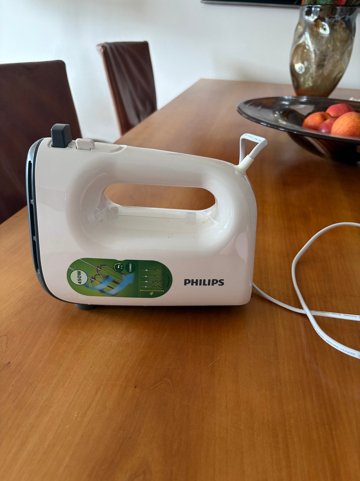 Philips Handmixer HR3741/00 - 450W met 5 snelheden, Ophalen, Zo goed als nieuw, Vaatwasserbestendig, 3 snelheden of meer