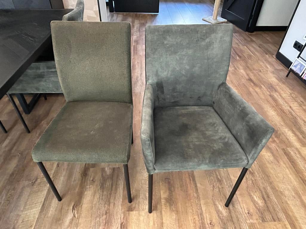 Stoelen groen pronto, Huis en Inrichting, Stoelen, Ophalen, Zo goed als nieuw, Overige kleuren, Stof