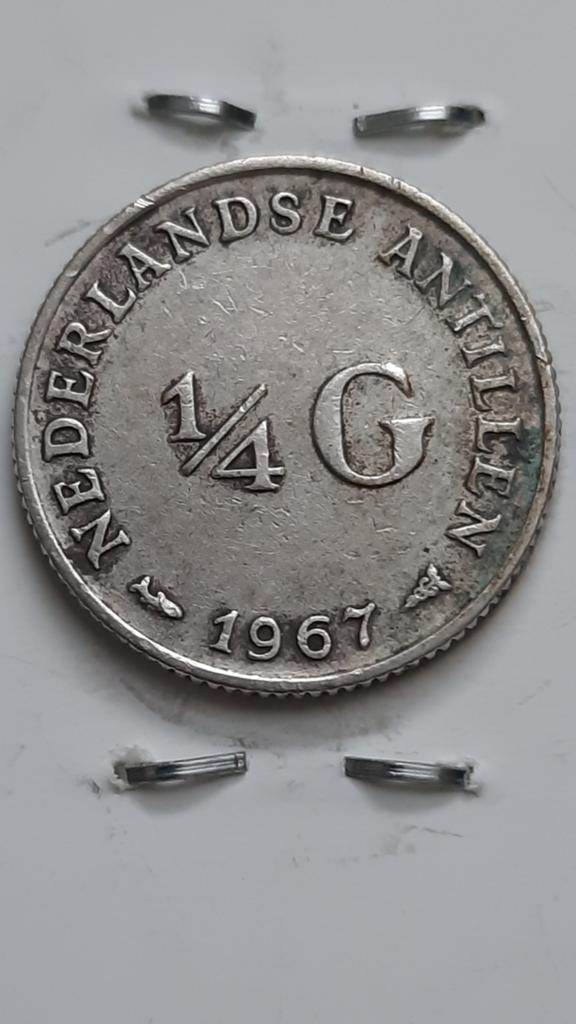 Nederlandse Antillen ¼ gulden 1967 (Zilver), Postzegels en Munten, Munten | Nederland, Ophalen of Verzenden, Zilver