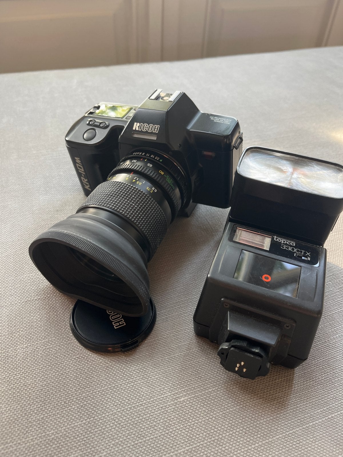Ricoh KR-10M Spiegelreflexcamera met Topca flitser, Ophalen, Gebruikt, Spiegelreflex