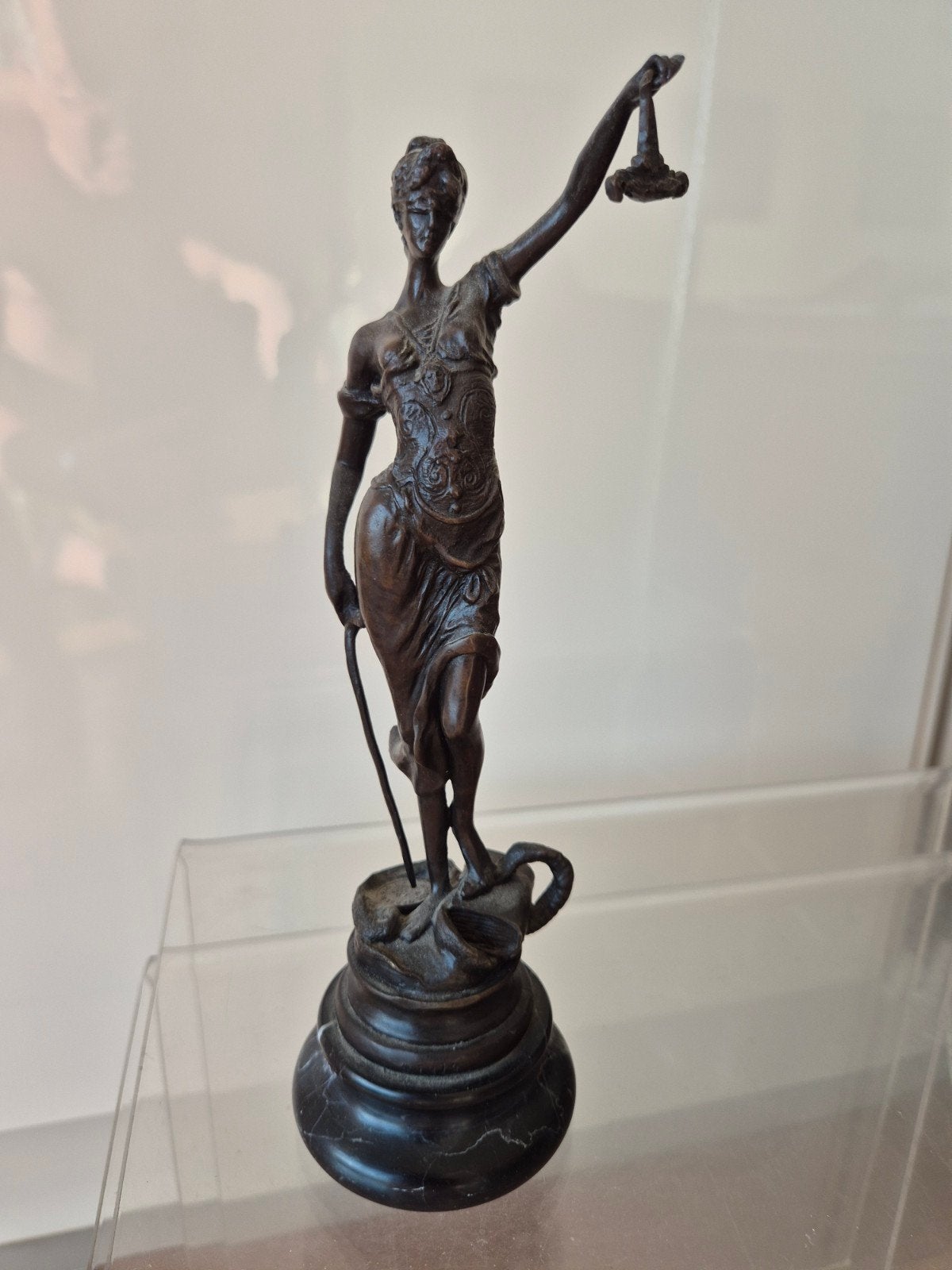 Vrouwe Justitia in brons, Antiek en Kunst, Ophalen of Verzenden