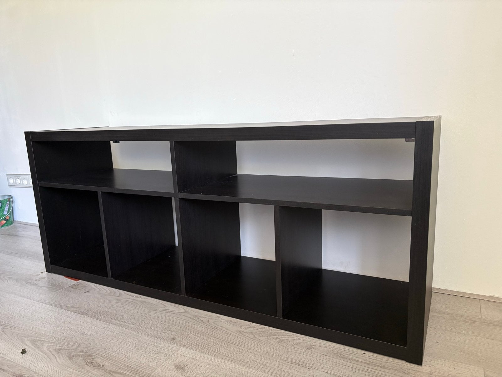 Zwart IKEA Kallax/Expedit vakkenkast, Ophalen, Gebruikt, 150 tot 200 cm, 25 tot 50 cm
