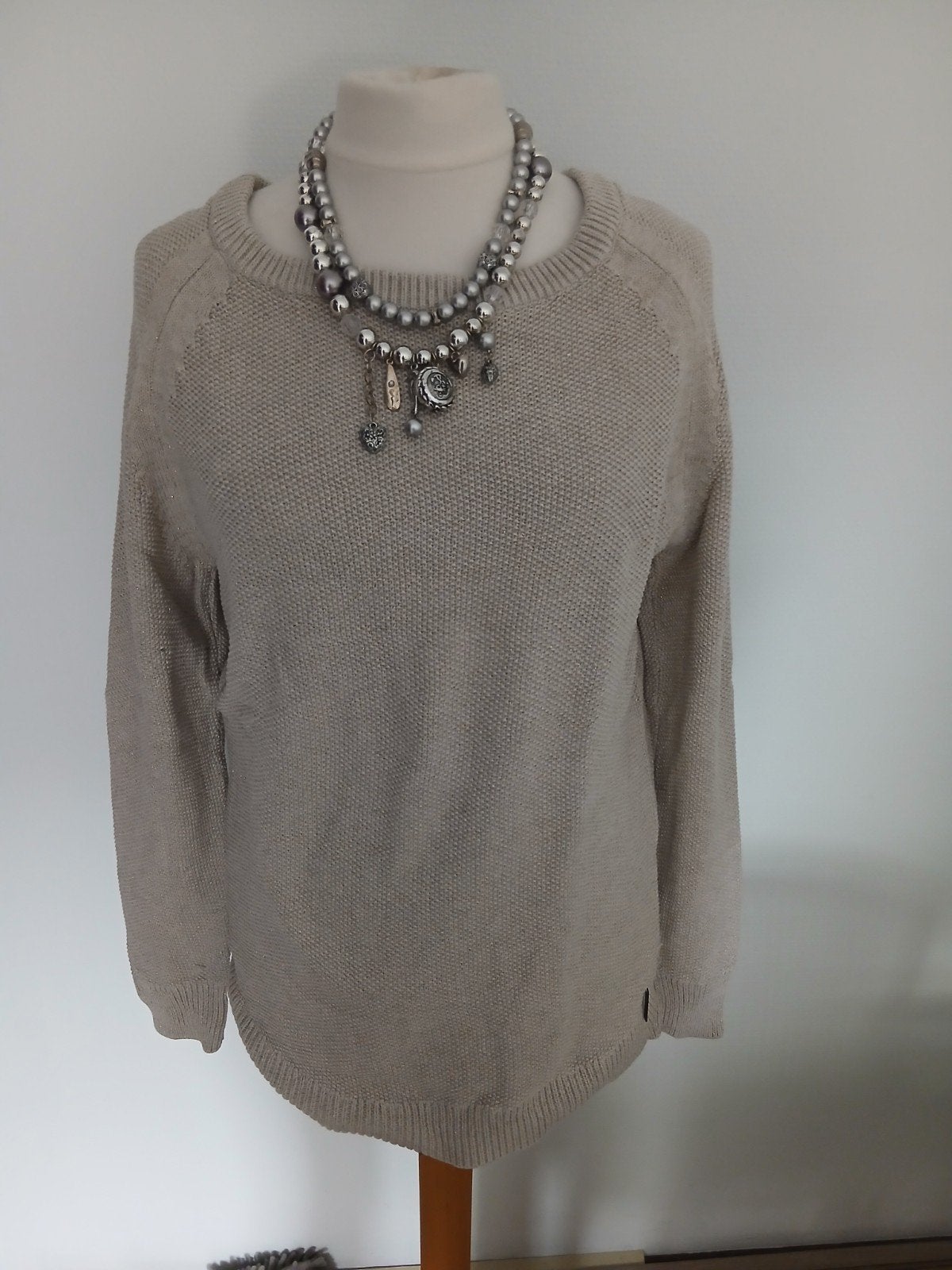 McGregor trui met metallic garen maat l, Kleding | Dames, McGregor, Beige, Maat 42/44 (L), Ophalen of Verzenden