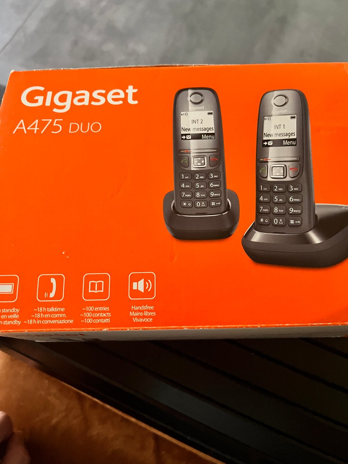 Gigaset A475 DUO draadloze telefoon met oplaadbare batterije, Ophalen of Verzenden, Gebruikt, 2 handsets