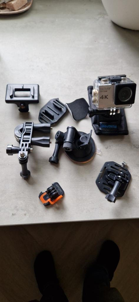 Denver 4K Wifi Cam met accessoires, Ophalen of Verzenden