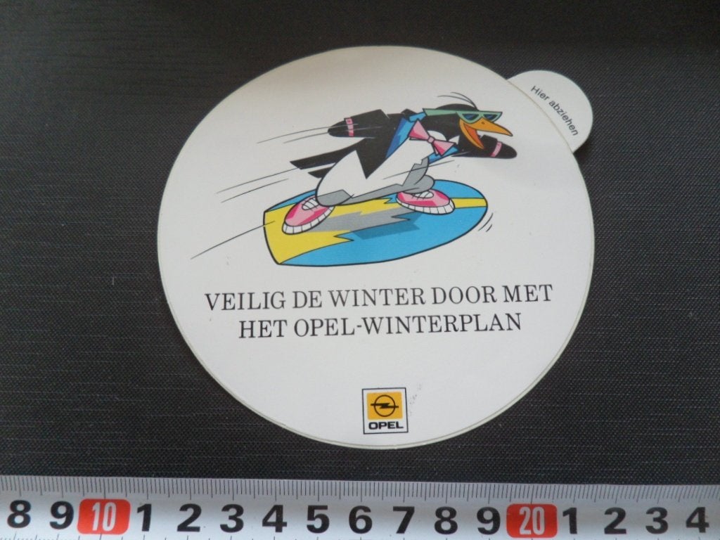 sticker veilig de winter door met het OPEL winterplan pingui, Ophalen, Zo goed als nieuw